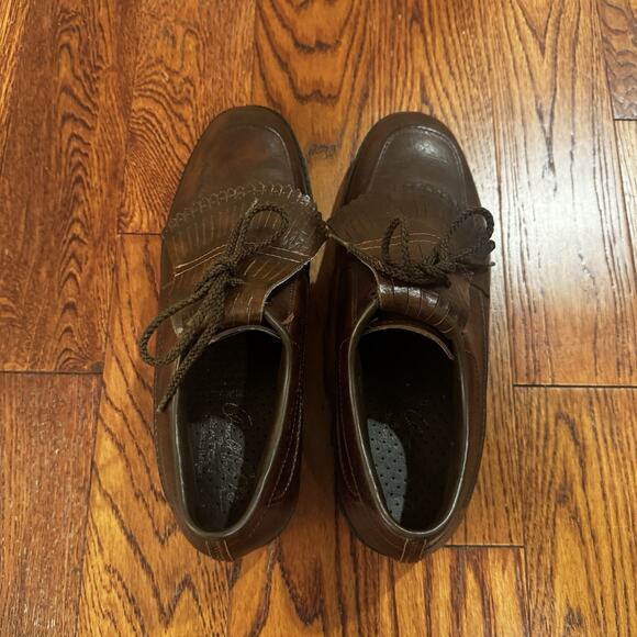 Vintage Arnold Palmer Men's 8 M Eaton Golf Shoe Brown with Kiltie w/ Spikes USA - Picture 10 of 16